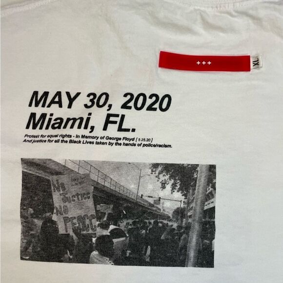 I Can't Breathe George Floyd Miami Florida Graphic T-shirt Men XL White - Picture 5 of 7